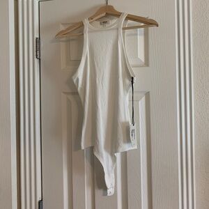 Agolde ribbed white body suit NWT Size S